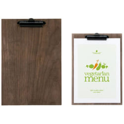 Securit - Porta Menu Linea Walnut - Per Caffè, Ristoranti, Bar - Formato A4 - Legno Di Noce Laccato - Clip Per Mantenere i fogli