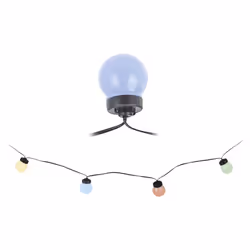 Ghirlanda di lampadine LED sferiche multicolore da esterno 12,5m 20 l cavo di alimentazione 3m ip44 trasformatore. distanza t ...
