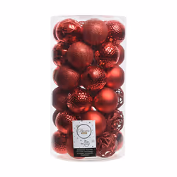 Lotto 37 palle di Natale corrispondenti modelli e texture colore rosso ø6cm (diametro) . . . Indice di protezione IP : IP20 C ...