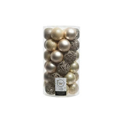 Kaemingk - amicasa Cilindro con 37 Sfere di Vetro di 60mm Pearl per Addobbi di Natale e Decorazioni Festive