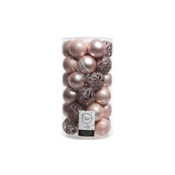 AMICASA Cilindro con 37 Sfere in Blush Pink di 60mm per Addobbi di Natale e Decorazioni per Feste