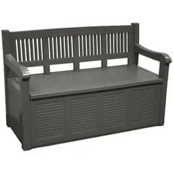 Panchina cassapanca in polipropilene con box contenitore 130x60x85 cm antracite