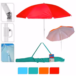 Ombrellone ø160cm (diametro) colori assortiti con copertura upf 40-50 + radiazione uv bloccata 97,5-98%.