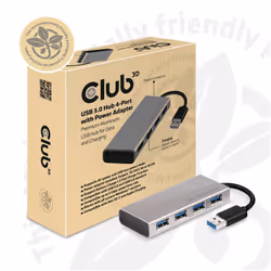 CLUB3D USB 3.0 Hub 4-Port with Power Adapter - Vista aggiuntiva 8