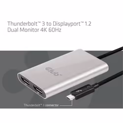 CLUB3D Thunderbolt™ 3 to Displayport™ 1.2 Dual Monitor 4K 60Hz - Vista aggiuntiva 5