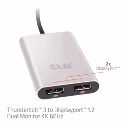 CLUB3D Thunderbolt™ 3 to Displayport™ 1.2 Dual Monitor 4K 60Hz - Vista aggiuntiva 6