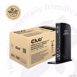 CLUB3D USB3.2 Gen1 Type A or C Dual Display 4K60Hz Docking Station DisplayLink® Certified - Vista aggiuntiva 7