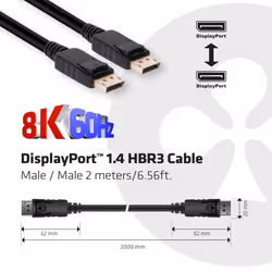 CLUB3D DisplayPort 1.4 HBR3 Cable 2m/6.56ft M/M 8K60Hz - Vista aggiuntiva 4