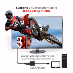 CLUB3D Mini DisplayPort 1.2 to HDMI 2.0 UHD Active Adapter - Vista aggiuntiva 4