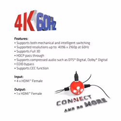 CLUB3D HDMI 2.0 UHD SwitchBox 4 Ports - Vista aggiuntiva 5