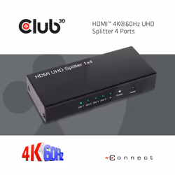 CLUB3D HDMI™ 4K@60Hz UHD Splitter AC Power 4 ports - Vista aggiuntiva 7