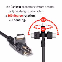 CLUB3D HDMI 2.0 4K60Hz UHD 360 Degree Rotary cable 2m/6.74ft