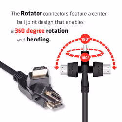 CLUB3D HDMI 2.0 4K60Hz UHD 360 Degree Rotary cable 2m/6.74ft - Vista aggiuntiva 6