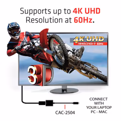 CLUB3D USB 3.1 Type C to HDMI 2.0 UHD 4K 60HZ Active Adapter - Vista aggiuntiva 4