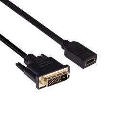 CLUB3D DVI to HDMI 1.4 Cable M/F 2m/6.56ft Bidirectional, DVI Dual Link, HDMI 1.4, 2 m, Nero
