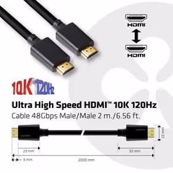CLUB3D Ultra High Speed HDMI 4K120Hz, 8K60Hz Certified Cable 48Gbps M/M 2 m / 6.56 ft - Vista aggiuntiva 4