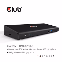 CLUB3D CSV-1562 replicatore di porte e docking station per laptop USB 3.2 Gen 1 (3.1 Gen 1) Type-C Nero - Vista aggiuntiva 4