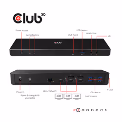CLUB3D CSV-1562 replicatore di porte e docking station per laptop USB 3.2 Gen 1 (3.1 Gen 1) Type-C Nero - Vista aggiuntiva 7