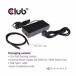 CLUB3D CSV-1562 replicatore di porte e docking station per laptop USB 3.2 Gen 1 (3.1 Gen 1) Type-C Nero - Vista aggiuntiva 8