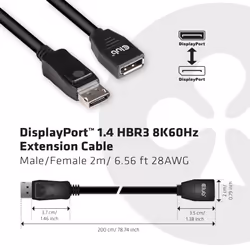 CLUB3D CAC-1022 cavo e adattatore video 2 m Displayport 1.4 Nero - Vista aggiuntiva 7