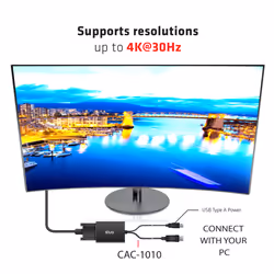 CLUB3D cac-1010 Displayport/usb DVI-I Daul link Nero, Bianco - Vista aggiuntiva 5