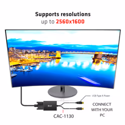 CLUB3D cac-1130 0,6 m MiniDP/USB-A DVI-D Nero - Vista aggiuntiva 6