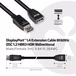 CLUB3D cac-1023 3 m DisplayPort Nero - Vista aggiuntiva 2