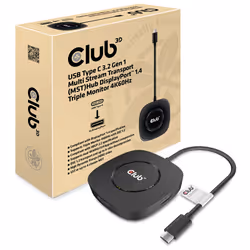 CLUB3D USB TYPE C 3.2 GEN1 MULTISTREAM TRANSPORT MST HUB DISPLAY PORT 1.4 TRIPLE MONITOR DisplayPort male Displayport female Nero - Vista aggiuntiva 2