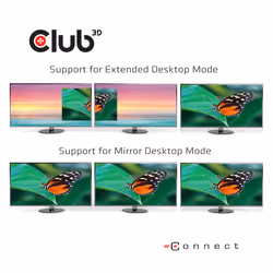 CLUB3D USB TYPE C 3.2 GEN1 MULTISTREAM TRANSPORT MST HUB DISPLAY PORT 1.4 TRIPLE MONITOR DisplayPort male Displayport female Nero - Vista aggiuntiva 6