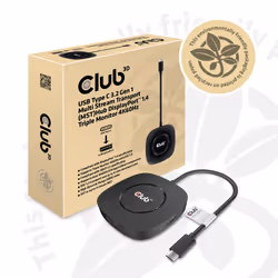 CLUB3D USB TYPE C 3.2 GEN1 MULTISTREAM TRANSPORT MST HUB DISPLAY PORT 1.4 TRIPLE MONITOR DisplayPort male Displayport female Nero - Vista aggiuntiva 7