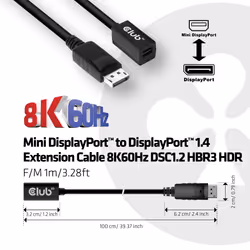CLUB3D cac-1120 1 m Mini DisplayPort DisplayPort Nero - Vista aggiuntiva 8