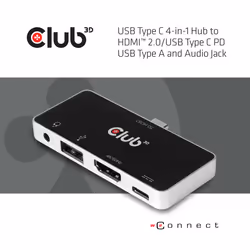 CLUB3D CSV-1591 replicatore di porte e docking station per laptop USB 3.2 Gen 1 (3.1 Gen 1) Type-C Nero, Cromo - Vista aggiuntiva 4