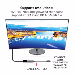 CLUB3D CAC-1567 adattatore grafico USB 7680 x 4320 Pixel Nero, Argento - Vista aggiuntiva 5