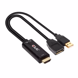 CLUB3D HDMI 2.0 TO DISPLAYPORT 1.2 4K60HZ HDR M/F ACTIVE ADAPTER Nero - Vista aggiuntiva 5