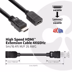 CLUB3D CAC-1325 cavo HDMI 5 m HDMI tipo A (Standard) Nero - Vista aggiuntiva 3