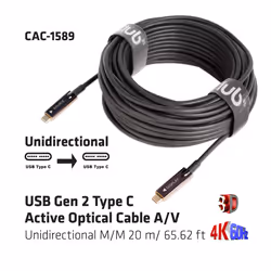 CLUB3D USB3.2 G2 TYPE-C ACT. OPT. A/V M/M 20M cavo USB USB 3.2 Gen 2 (3.1 Gen 2) USB C Nero - Vista aggiuntiva 4
