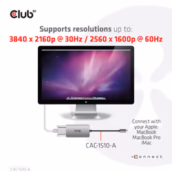 CLUB3D CAC-1510-A cavo e adattatore video 0,25 m USB tipo-C DVI Grigio - Vista aggiuntiva 7