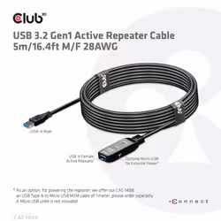 CLUB3D CAC-1404 cavo USB USB 3.2 Gen 1 (3.1 Gen 1) 5 m USB A Nero - Vista aggiuntiva 6