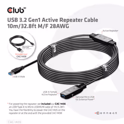 CLUB3D CAC-1405 cavo USB USB 3.2 Gen 2 (3.1 Gen 2) 10 m USB A Nero - Vista aggiuntiva 6