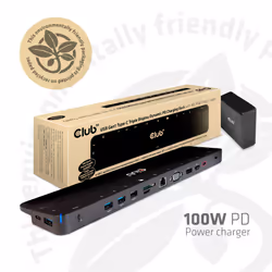 CLUB3D CSV-1564W100 replicatore di porte e docking station per laptop USB 3.2 Gen 1 (3.1 Gen 1) Type-C Nero - Vista aggiuntiva 4