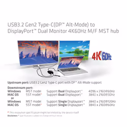 CLUB3D CSV-1555 cavo e adattatore video 1,5 m USB tipo-C 2 x DisplayPort Nero - Vista aggiuntiva 6