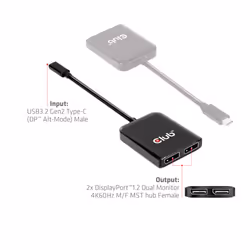 CLUB3D CSV-1555 cavo e adattatore video 1,5 m USB tipo-C 2 x DisplayPort Nero - Vista aggiuntiva 7