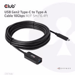 CLUB3D CAC-1536 cavo USB USB 3.2 Gen 2 (3.1 Gen 2) 5 m USB C USB A Nero - Vista aggiuntiva 7