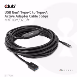 CLUB3D CAC-1538 cavo USB USB 3.2 Gen 1 (3.1 Gen 1) 10 m USB C USB A Nero - Vista aggiuntiva 6