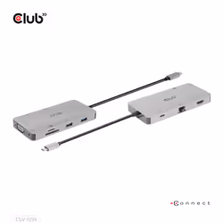 CLUB3D CSV-1594 replicatore di porte e docking station per laptop USB 3.2 Gen 1 (3.1 Gen 1) Type-C Nero, Grigio - Vista aggiuntiva 5