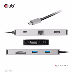 CLUB3D CSV-1594 replicatore di porte e docking station per laptop USB 3.2 Gen 1 (3.1 Gen 1) Type-C Nero, Grigio - Vista aggiuntiva 6