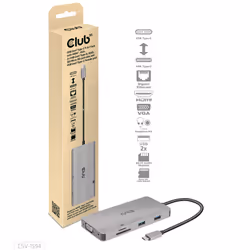 CLUB3D CSV-1594 replicatore di porte e docking station per laptop USB 3.2 Gen 1 (3.1 Gen 1) Type-C Nero, Grigio - Vista aggiuntiva 7