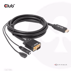 CLUB3D CAC-1712 cavo e adattatore video 2 m VGA (D-Sub) + 3.5mm HDMI + Micro-USB Nero