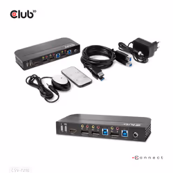 CLUB3D CSV-7210 switch per keyboard-video-mouse (kvm) Nero - Vista aggiuntiva 4