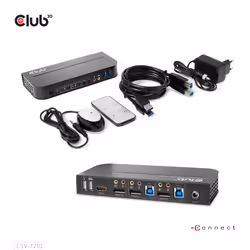 CLUB3D CSV-7210 switch per keyboard-video-mouse (kvm) Nero - Vista aggiuntiva 5